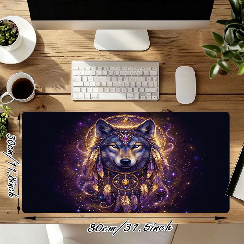 Wolf Dream Xl Gaming Mouse Pad Nonslip Rubber Base Stitched Edge Waterproof Desk Mat For Pc Laptop Gamer Office Computer Accessories C927724