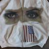 Unisex Streetwear Hooded Zip-Up Sweatshirt With Eye Flag Print Fall Winter Loose Fit