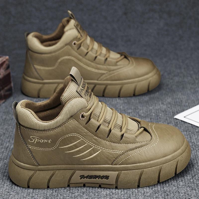 Brown Boot Working Shoes Men Men's Shoe Gothic Boots Taco Ankle Boots Work Safety Shoes Dress Booty Man Casual Sneakers Mens &