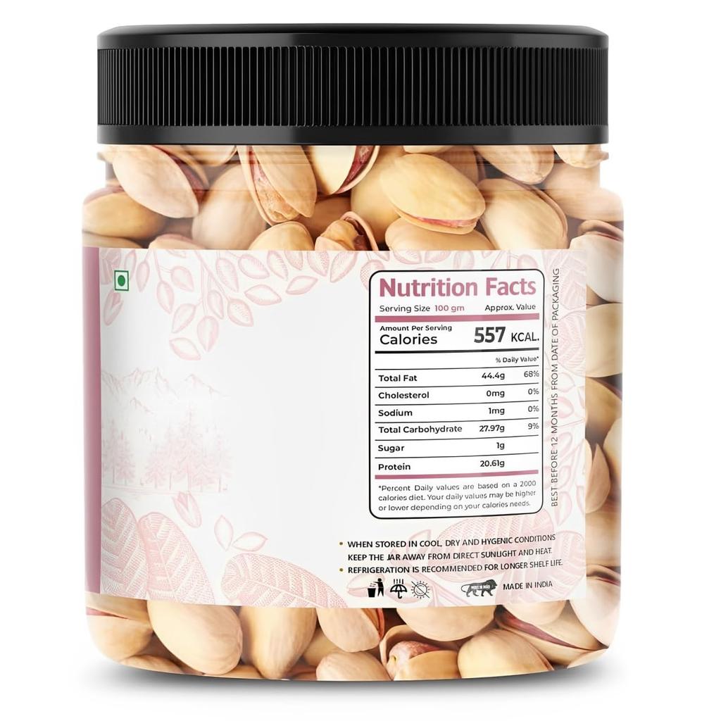 LILA DRY FRUITS Pistachios 100 G | Salted Pistachio for Snacking, Munching | Premium Roasted Namkeen Pista | Tasty & Healthy | High In Protein &