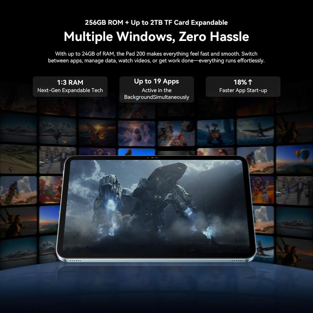 Oscal Pad 200 13.4' Android 16 Ai Set Tablet 24GB RAM 256GB ROM Up To 2TB