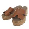 HERMES Eze platform sandals, women's, brown, size 36 shoes 36 BrownUsed