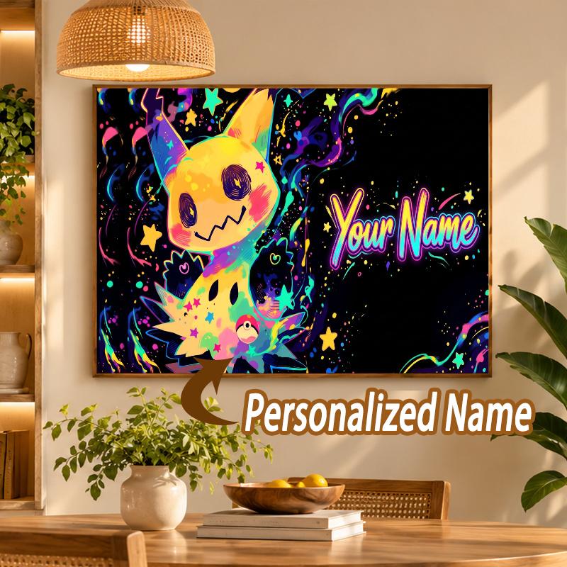 Mimikyu Custom Name Diamond Painting Personalized 5D Full Drill DIY Diamond Art Home Decor