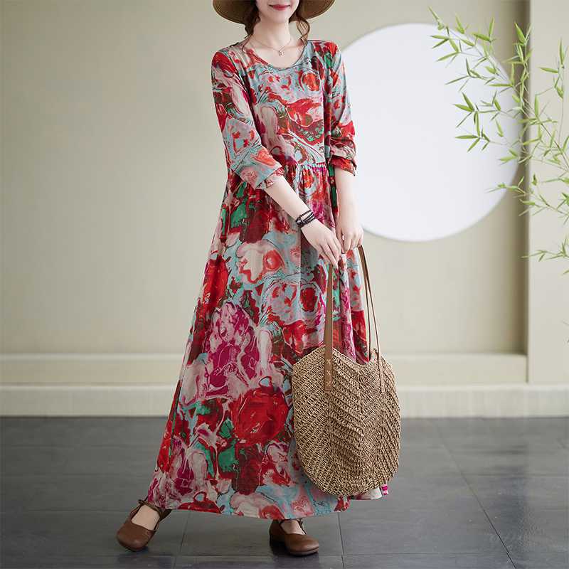 Vintage Long Skirt Flesh-Covering Dresses