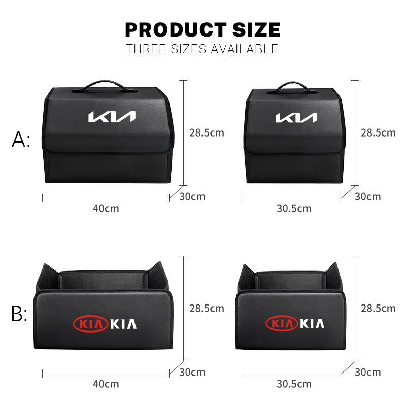 Auto Logo Aufbewahrungsbox Multifunktionale Auto Kofferraum Sortierbox Für KIA EV6 Sorento Niro Sportage Ceed Picanto Stinger Borrego