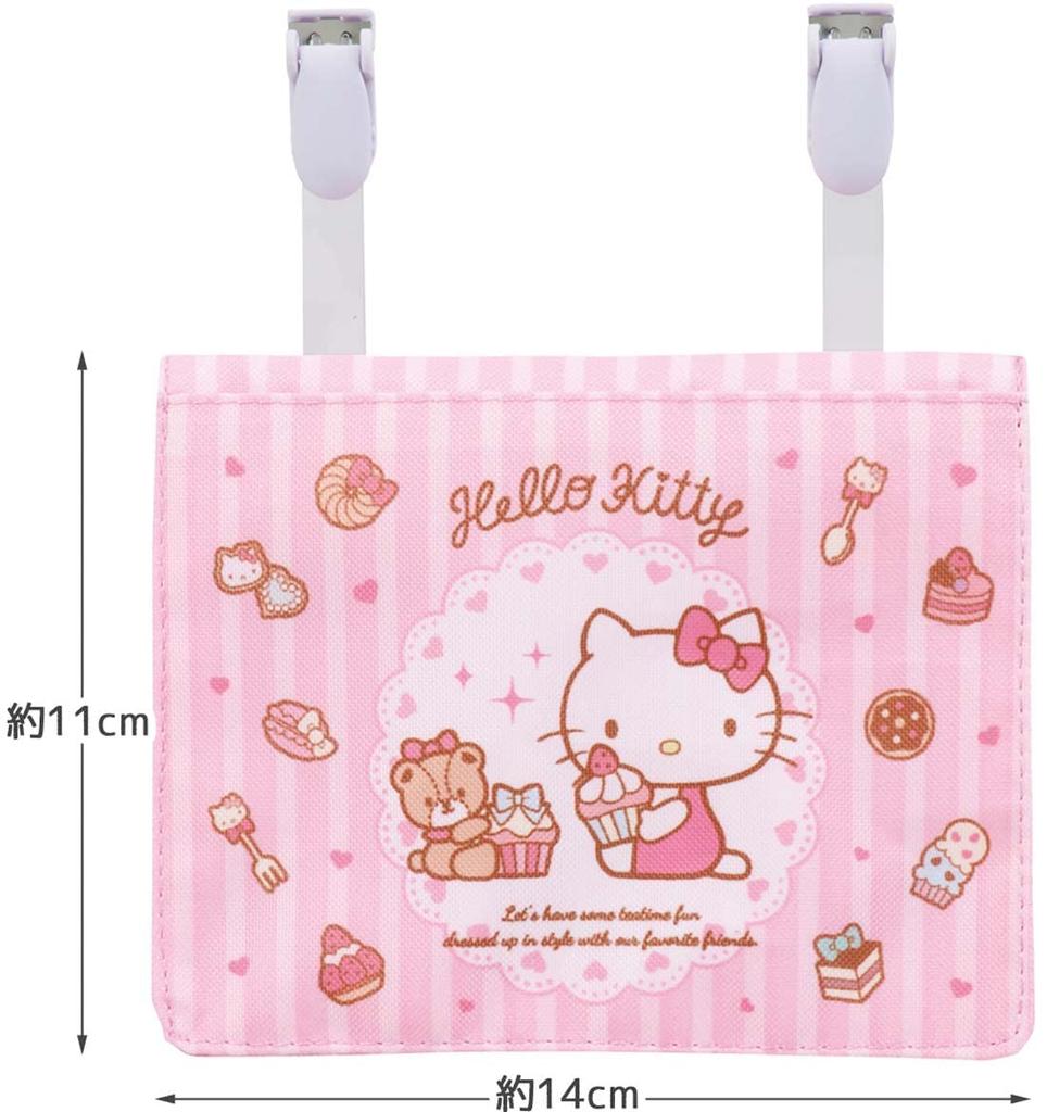 Skater Travel Pocket Pouch with Shoulder Hello Kitty and Sanrio Sweets 11cm H X 14cm W X 3cm D ODKP2-A 2-Way Strap, Design,