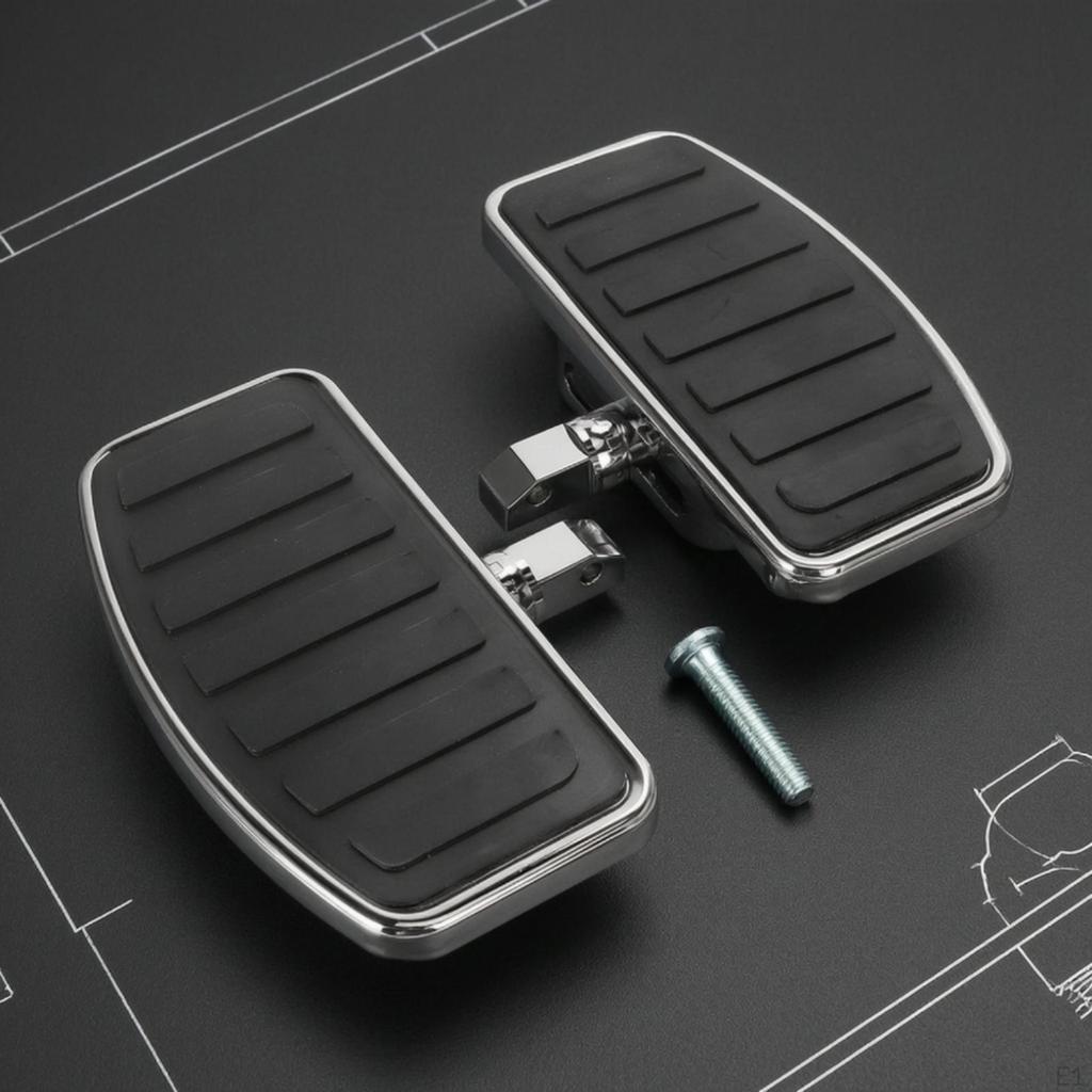 Footboards with Rubber Grip Pattern AntiSlip Wide Floorboards for Cruiser Riders,