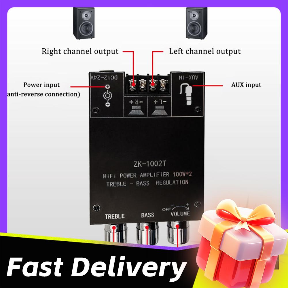 ZK-1002T Bluetooth HIFI 2.0 Channel Amplifier Stereo AMP Speaker Boards 100Wx2 Amplifier Board Stereo Subwoofer Speaker Module
