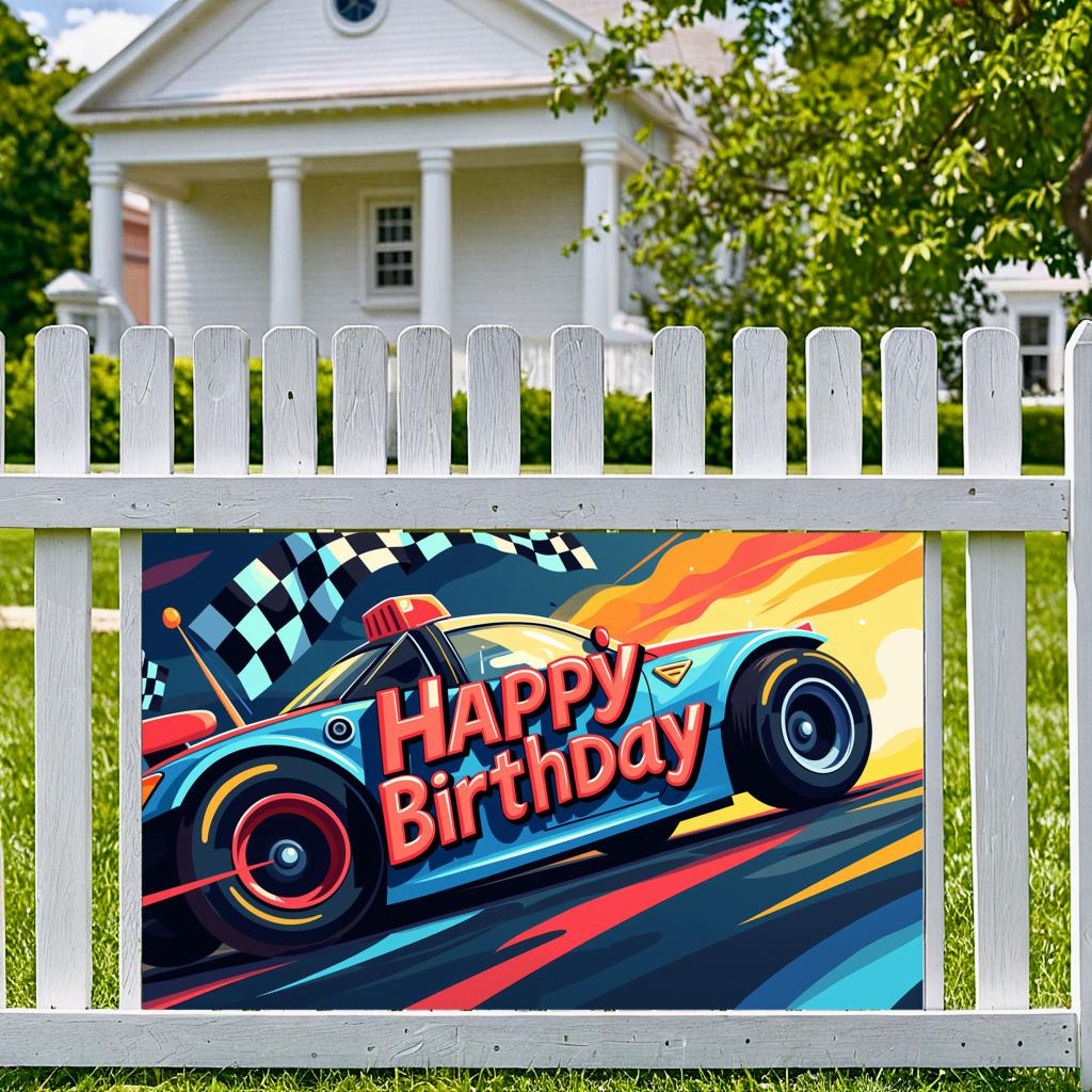 Colorful Wall Decor Attractive Easy-to-Hang Lightweight Backdrop Unique Happy Birthday Banner for Celebration