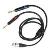 Y Splitter Dual 6.35mm Male To XLR Female 24K Gold Plated Microphone Splitter Cord  Home Studio
