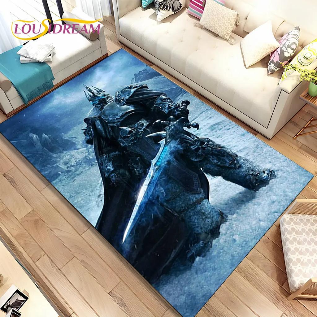 World of Warcraft, WOW, Game Gamer-Bereichsteppich, Teppichteppich für Wohnzimmer, Schlafzimmer, Sofa, Fußmatte, Dekoration, rutschfeste Kinder-Bodenmatte, 3D