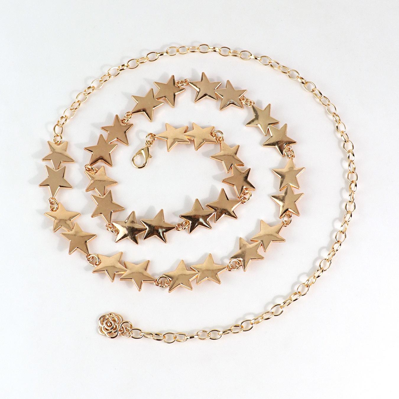 Звездная Цепочка на Талию Женский Панк Y2K Пояс Регулируемый Хип-Хоп Пояс