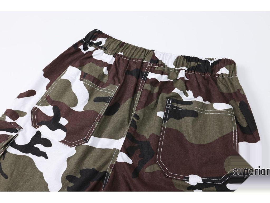 Men's Plus Size Camouflage Casual 5-Point Work Shorts - European & American Style