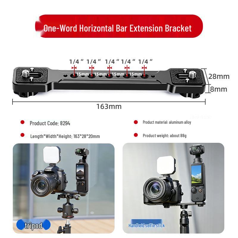 Metal Straight Crossbar Allen Bracket for DJI Pocket3 Camera, Phone, DSLR Dual-Machine Positioning