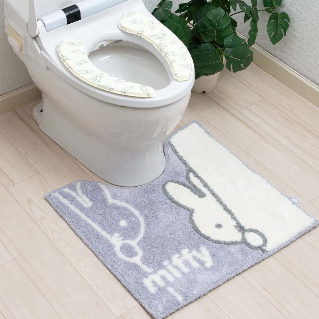 Senko Miffy Toilet Seat Simply Character 63688 One-Step Cover, Place, Suction, Ivory, Thick, Cushioned, Energy-Saving, Miffy,