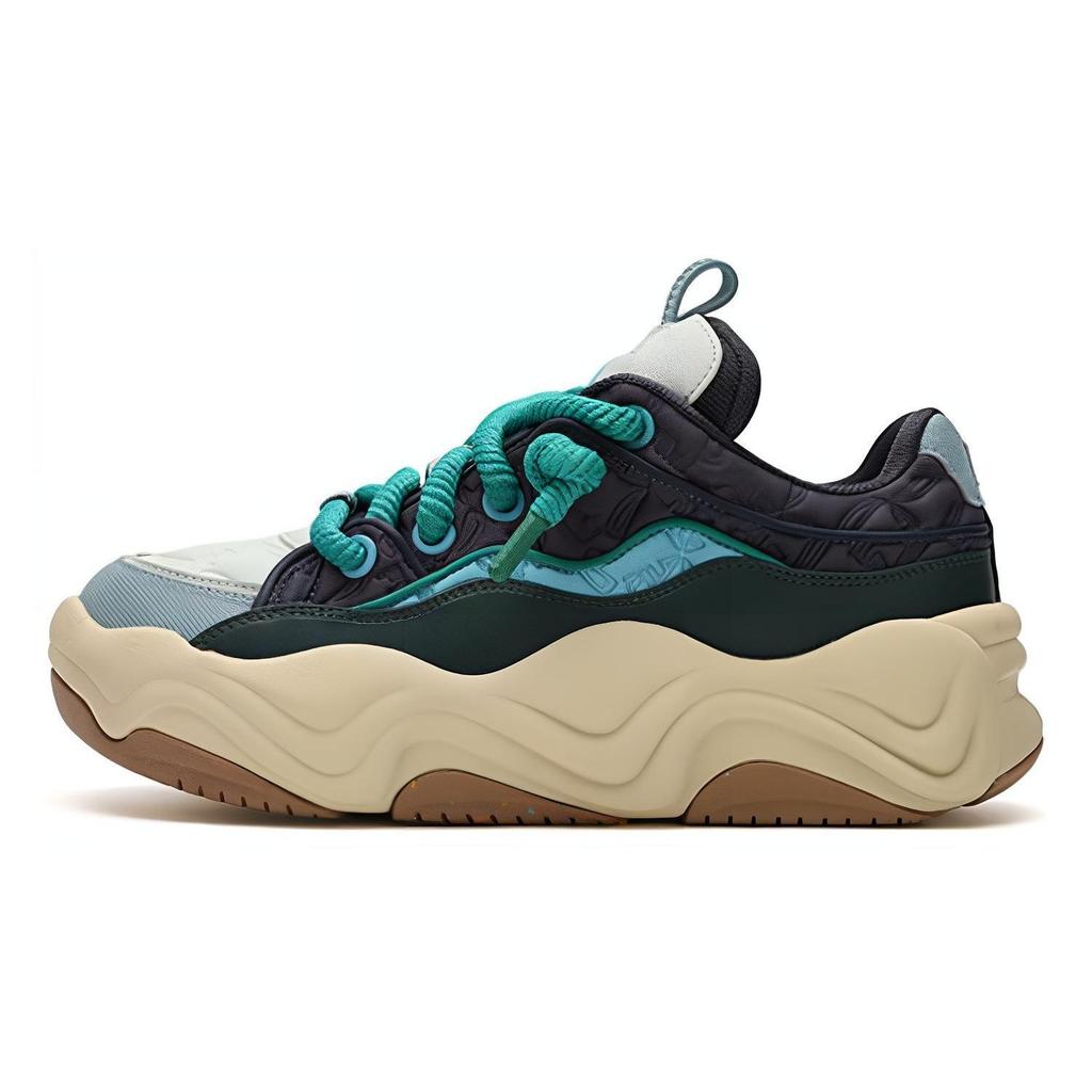 FILA Brook LV Fabric Synthetic Leather Comfortable Durable Breathable Low-Top Casual Shoes Men sneaker Blue Green F12M341202FCF