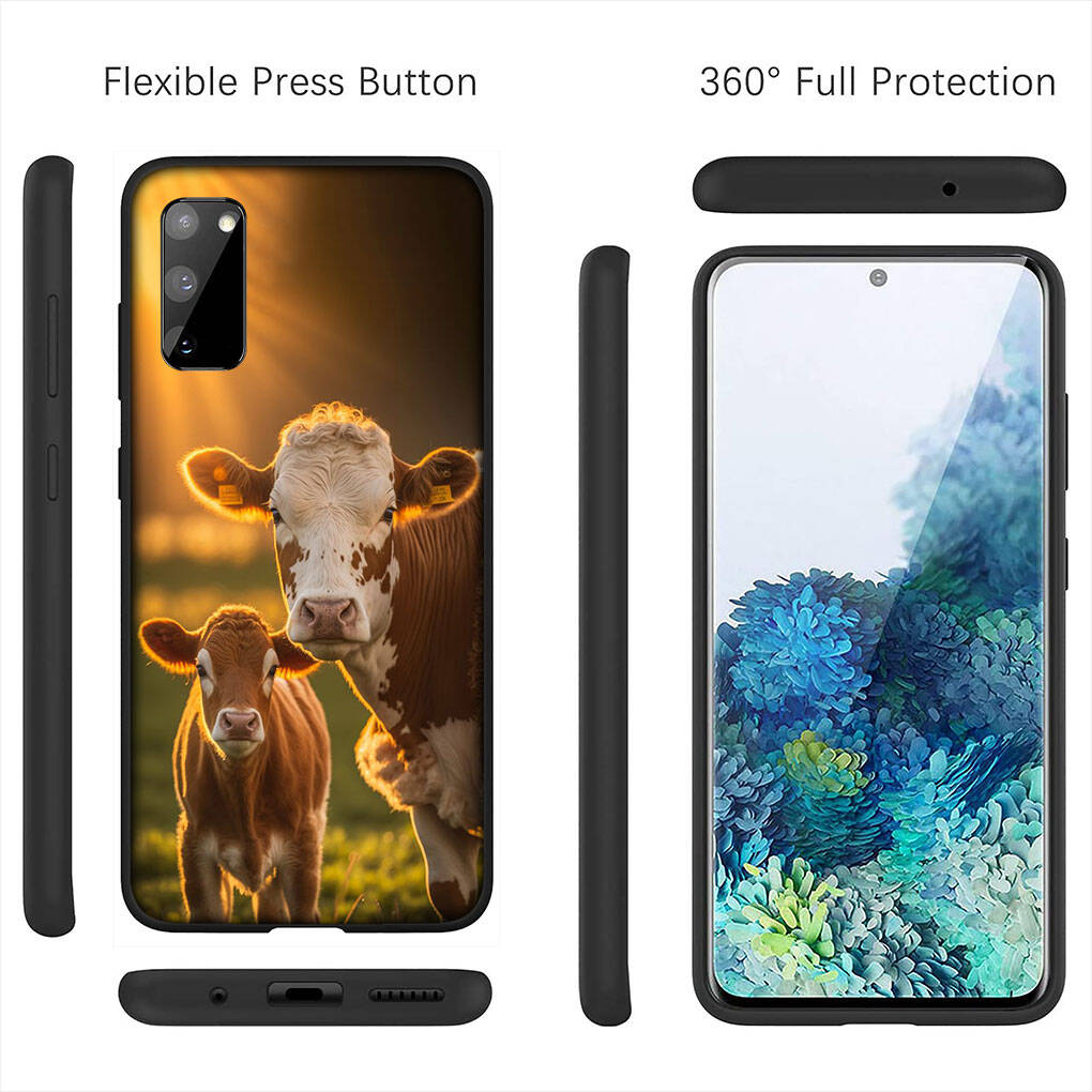 For Motorola Moto Edge 70 60 50 G54 G04 G24 G15 G86 Samsung Galaxy S25 iPhone 17 16 15 Xiaomi Redmi Note 14 13 Pro Max Phone Case Cow Print Cover
