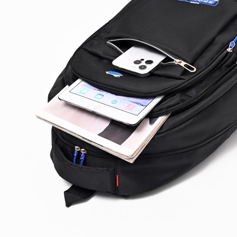 Large-Capacity Student School Bag Casual Solid Color Backpack Material Oxford Men New Backpack Multi-Functional Simple Bag