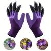 1 Paar Gartenschuhe mit Krallen, 8-Krallen-Grabhandschuhe zum Pflanzen und Unkrautjäten, Rutschfeste atmungsaktive latexbeschichtete Arbeitshandschuhe