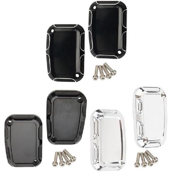 Riloer Front Rear Brake Master Cylinder Cover, Front Brake Reservoir Master Cylinder Cover, 2008-2017 Compatible with Harley FLH FLHX FLHX Road King,