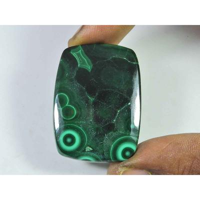60Ct. Naturalny Zielony Malachit Ośmiokątny Kaboszon Luźny Kamień Szlachetny 26X36MM SK-1994