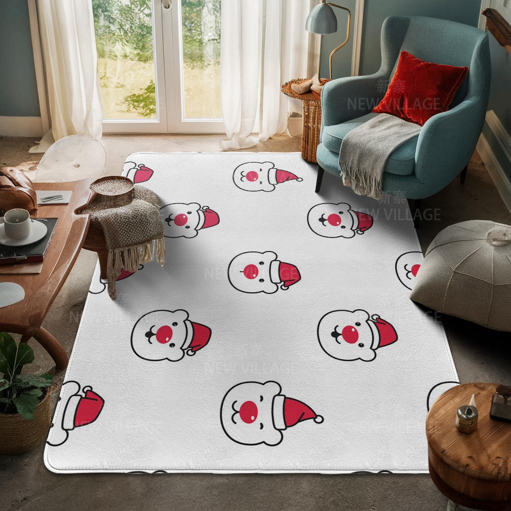 House Entrance Carpet Home Door Mat Living Room Bath Foot Bathroom Non-slip Water Absorption Rugs Bath Merry Christmas Winter