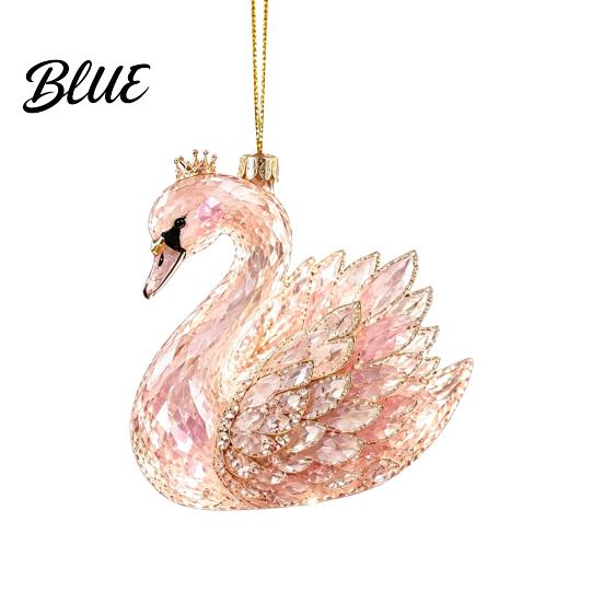 Durable Festive Decor Hanging Thoughtful Ornament Acrylic Animal Christmas Faux Crystal Flat Print Gift