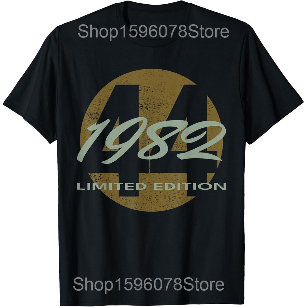 Vintage 1982 44th Birthday Cassette Tape T Shirts Unisex Women Cotton Humor Streetwear Tee Shirt Short Sleeve Unisex Loose Clothing