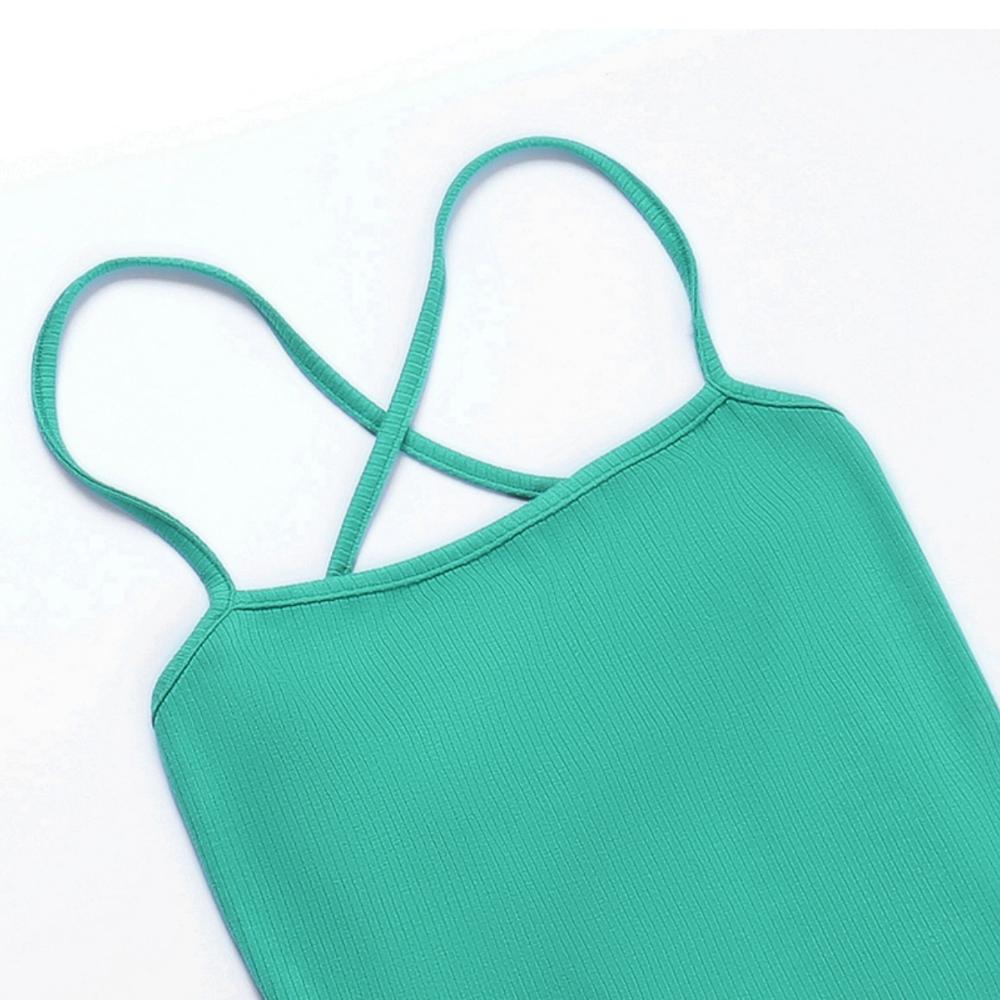 Summer Sexy High Split Halter Dress Slim Fit Sleeveless Dress Fashionable Women's Comfortable Solid Color Dress