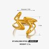 Stainless Steel Multi-Layer Line Ring Thick Simple Style Trendy Design Hip-Hop Originality Ring Retro Irregular Ladies' Jewelry