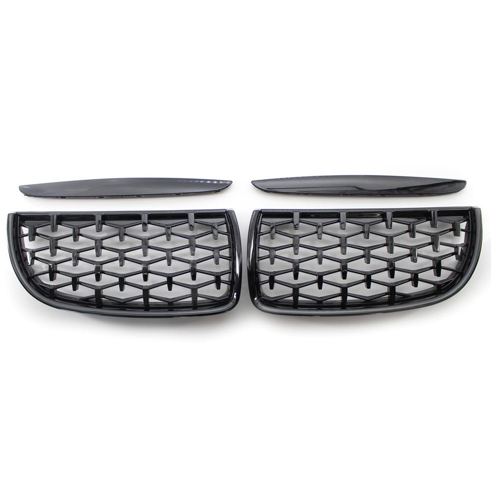 

Diamond Kidney Grille Accessories Portable Car Chrome Plated For Bmw 3 Series E90 E91 2005-2008 Meteor Semi-plated Middle Mesh чёрный