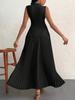 Summer New Style Pleated Patchwork Long Dress Elegant Sleeveless Slim Fit Evening Gown Party Dress