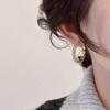 Luxury French Large Circle Plated Earrings with Niche Design