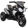 Motocicletta Elettrica per Bambini, Luci e Suoni, 3 km/h, Ricaricabile, Plastica e Metallo, Nero/Bianco