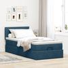 Ottoman Bed with Mattress & LEDs Dark Blue 80x200 cm Velvet