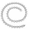 45CM Neue Hip Hop Tennisketten Armband Halskette Glänzendes Herz Strasssteine Zirkonia Mode Rock Party Schmuck