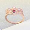 Small But Beautiful Rose Gold Crown Ring For Women, Light Luxury Zircon Popular Ring