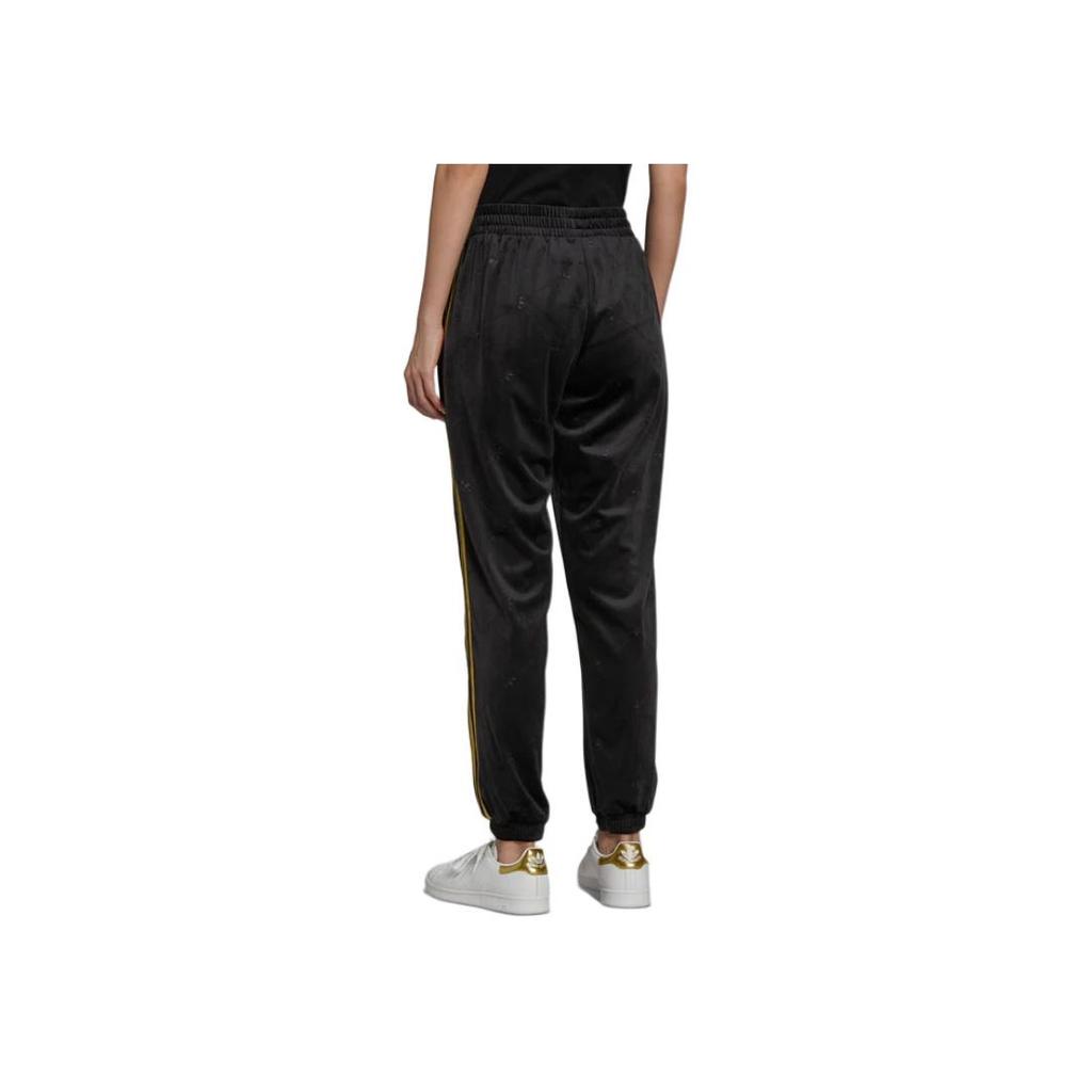 Adidas Originals Velour Embossed Logo Cuffed Retro Sports Knit Pants Women bottoms H18023