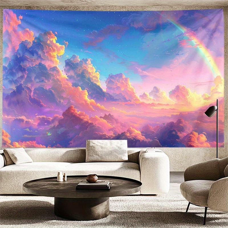 Rainbow cloud pattern Digital printing polyester wall hanging tapestry decorative Living room bedrooms Office background gift