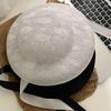 Sunscreen Lace Tied Topper Hat White Lace Bonnet Hat Hepburn Style Formal Hat  Parties Gathering