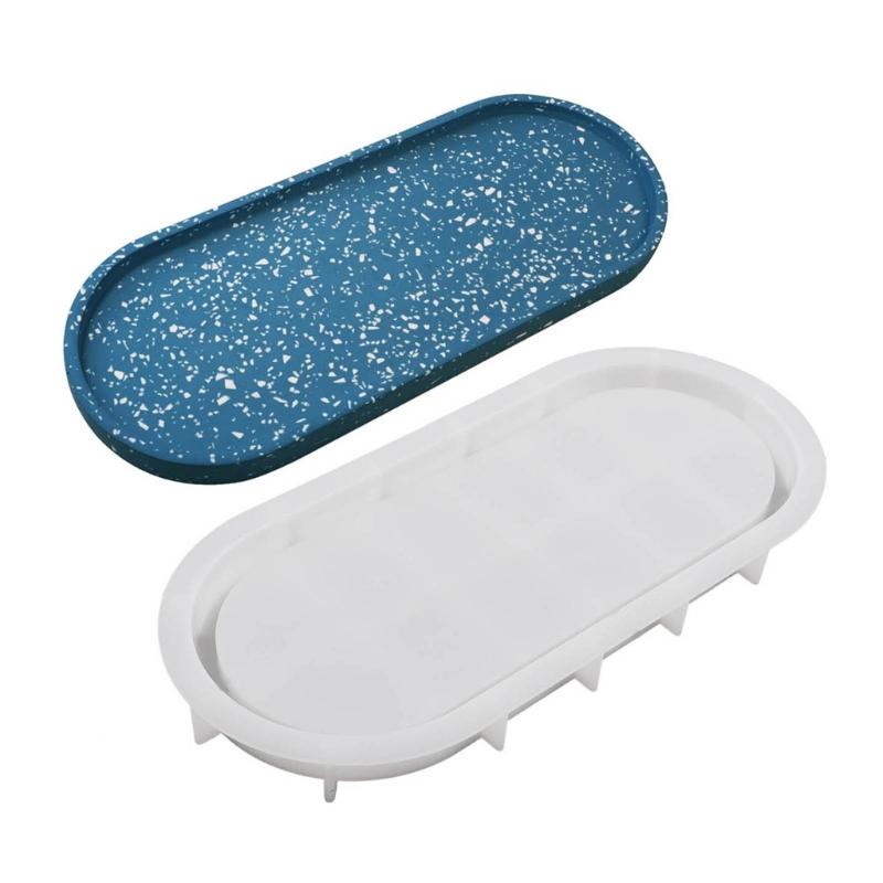 Stampo in Silicone per Sottobicchiere Ovale Stampo per Posacenere Fai da Te Stampo per Vassoio in Cemento e Gesso Stampo per Colata in Resina Epossidica Sottobicchiere Stampi Artigianato Decorazione per la Casa