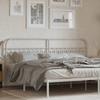 VidaXL White Metal Headboard 200 Cm, Metal Headboard, High Headboard, Headboard for Double Bed, Headboard 376687