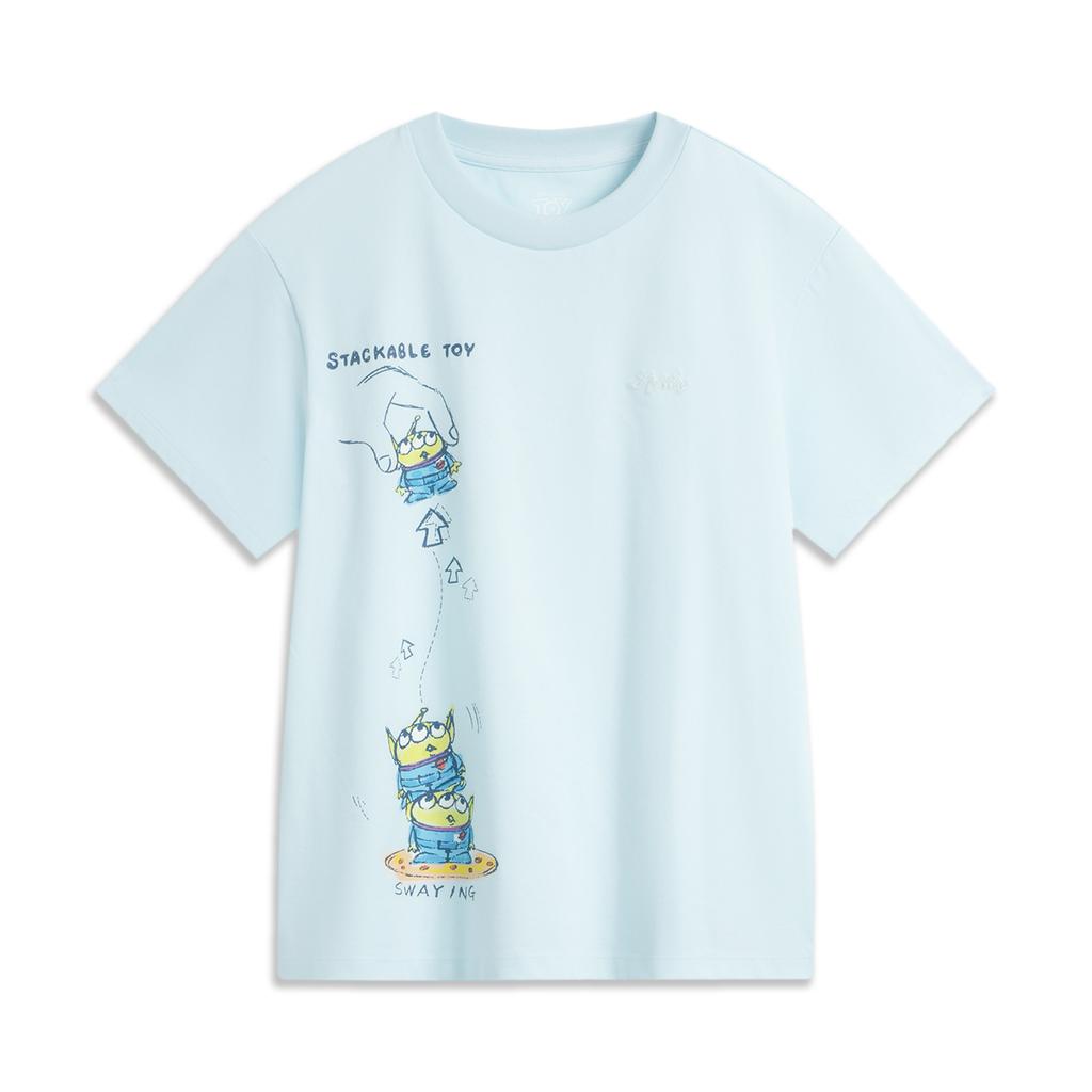 Li Ning X Disney Toy Story Series Large Print American Vintage Casual Fashion Comfortable Breathable Round Neck Short Sleeve T-Shirt AHSV692-2