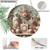 2D Flat 1pc Vintage Perfume Aluminum Sign Round Ornament - Embossed Floral Design Art, Home Office Bedroom Balcony Decor, Indoor/Outdoor Door Wall