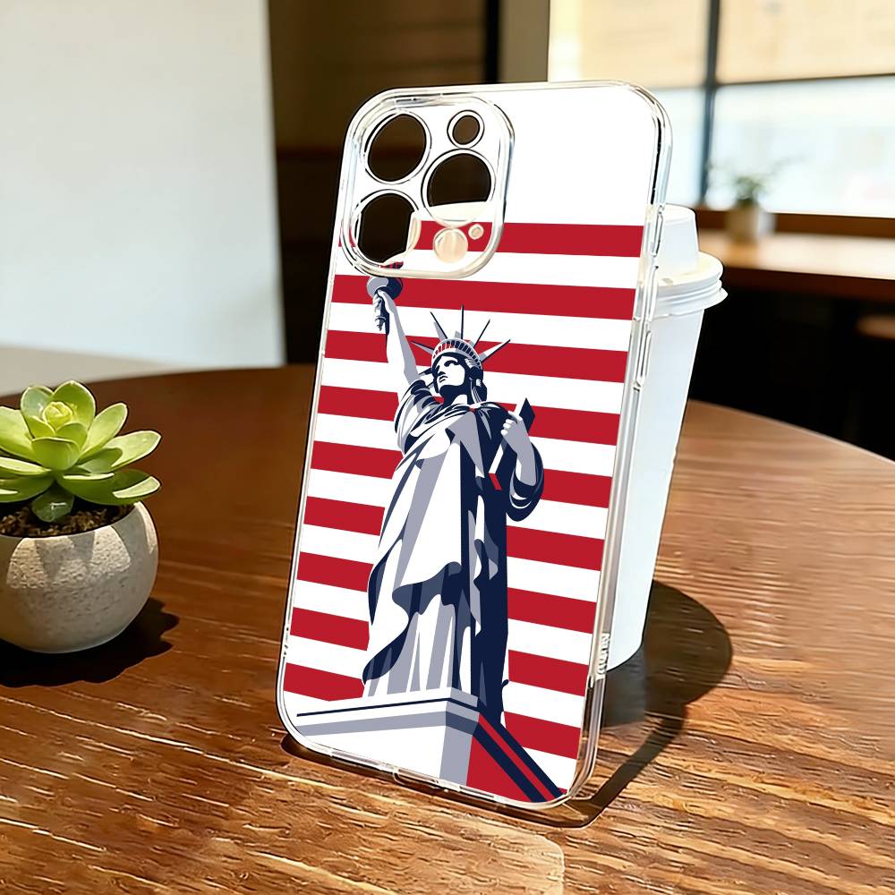The Culture of the American Flag Phone Case Transparent Silicone Soft For iPhone 17 16 15 14 13 12 11 Mini Pro Max Plus