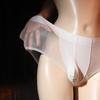 Complaining about kisses, floating and silky men's briefs, skin-friendly and breathable summer ultra-thin g sexy transparent ice silk shorts