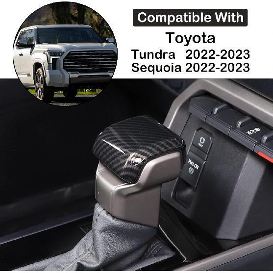 Car Shifter Gear Hand Brake Trim Cover Compatible with Toyota Tundra/Sequoia -2025 Tacoma 2024+ Center Console Gear Shift Head Protection Cover