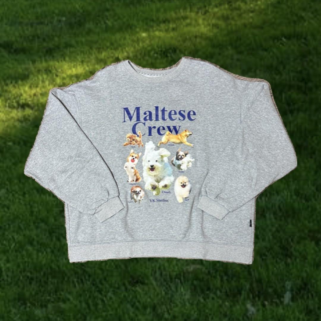 

[USED] Chaewon wears Wai Kei dog illustration grey sweatshirt, size 2