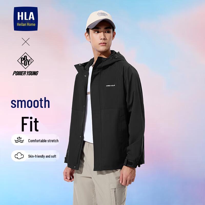 HLA Men's 25POWER YOUNG Drawstring Hooded Embroidered Jacket