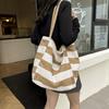 New Korean Version, Large-capacity Summer Contrasting Striped Tote Bag, Retro, Lazy Wind, Large-capacity Shoulder Underarm Women's Bag